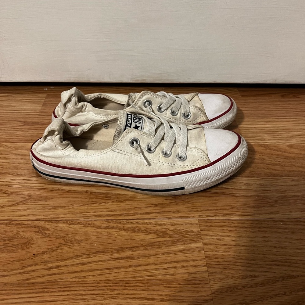 Converse low tops - white - fairly worn